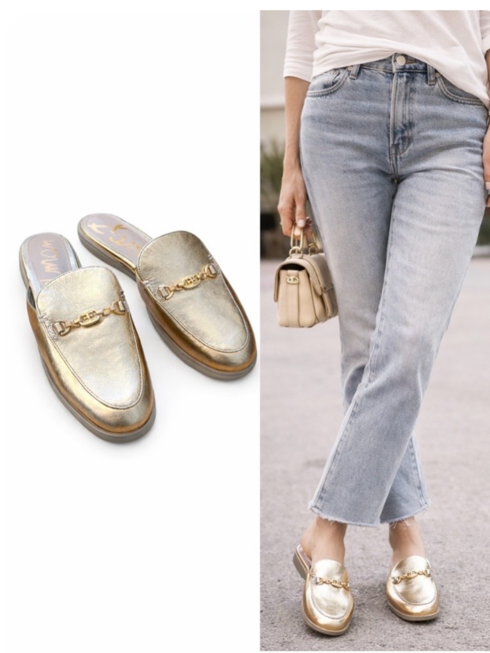 Sam Edelman Kira Mule Gold - Picture 2 of 5
